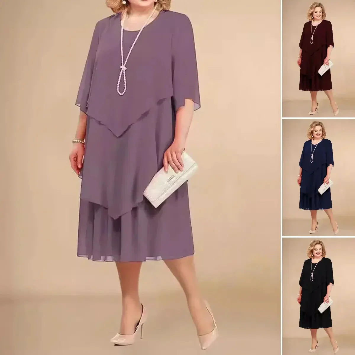 Women's Versatile Flowy Chiffon Dress | Flowy