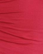 Women's Stretch Lycra Fashion Bodycon Top in Red for Everyday Wear