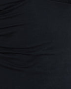 Women's Stretch Lycra Bodycon Bodycon Midi Dress in Black for Everyday Wear