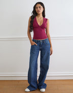 Women's Stretch Lycra Fashion Bodycon Top in Burgundy for Everyday Wear