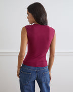 Women's Stretch Lycra Fashion Bodycon Top in Burgundy for Everyday Wear