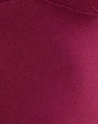 Women's Stretch Lycra Fashion Bodycon Top in Burgundy for Everyday Wear