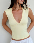 Women's Stretch Lycra Fashion Bodycon Top in Lemon for Everyday Wear