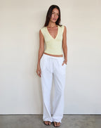 Women's Stretch Lycra Fashion Bodycon Top in Lemon for Everyday Wear