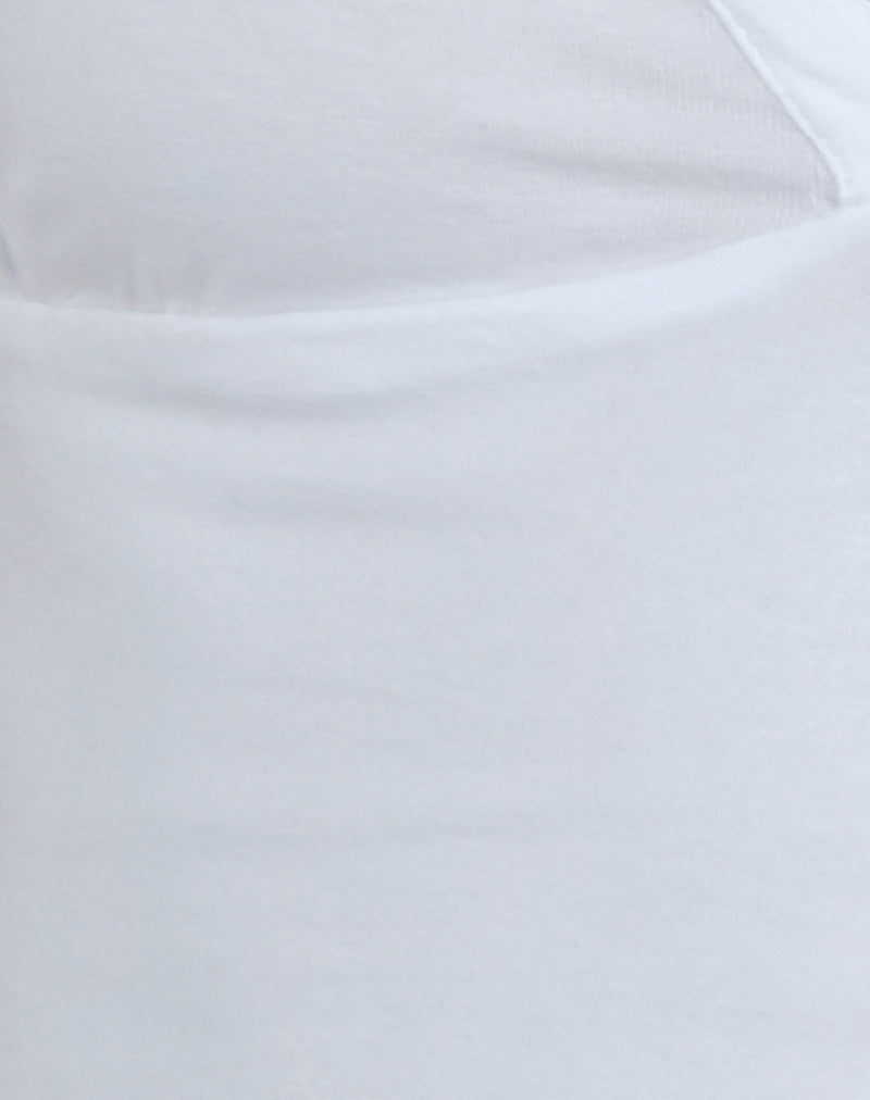 Women's Stretch Lycra Fashion Bodycon Top in White for Everyday Wear