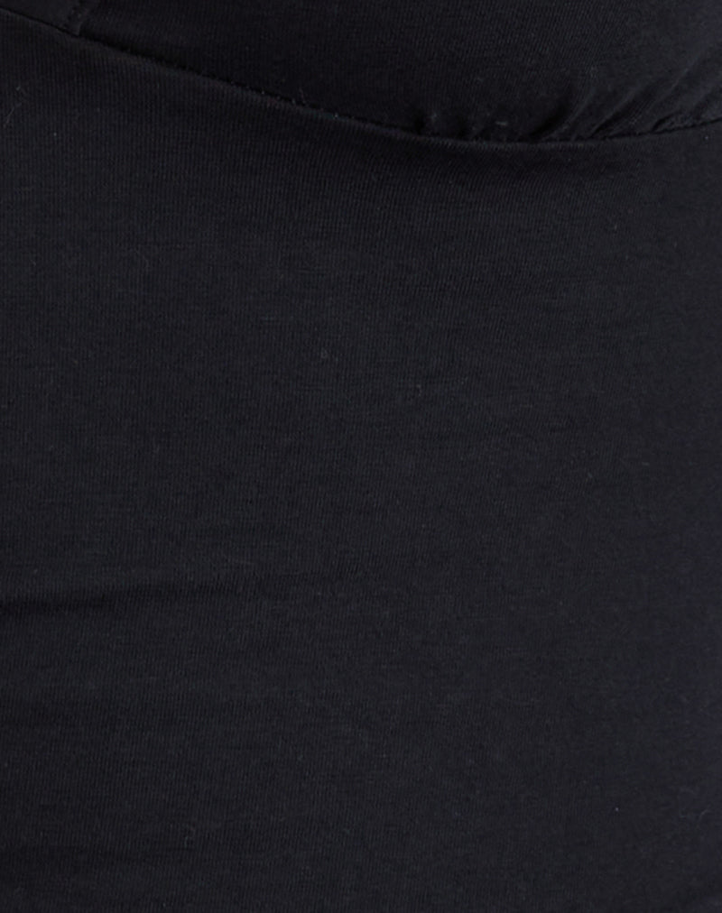 Women's Stretch Lycra Long Sleeve Bodycon Top in Black for Everyday Wear