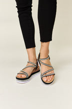 Women's Strappy Flat Sandals with Cushioned Sole for All-Day Comfort