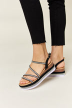 Women's Strappy Flat Sandals with Cushioned Sole for All-Day Comfort