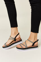 Women's Strappy Flat Sandals with Cushioned Sole for All-Day Comfort