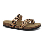 Women's Lace Flat Open-Toe Sandals in Black with Cushioned Sole for All-Day Comfort