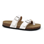Women's Lace Flat Open-Toe Sandals in Black with Cushioned Sole for All-Day Comfort