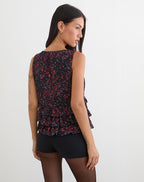 Women's Chiffon Sleeveless Vest Top in Black for Everyday Wear