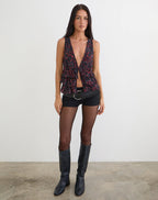 Women's Chiffon Sleeveless Vest Top in Black for Everyday Wear