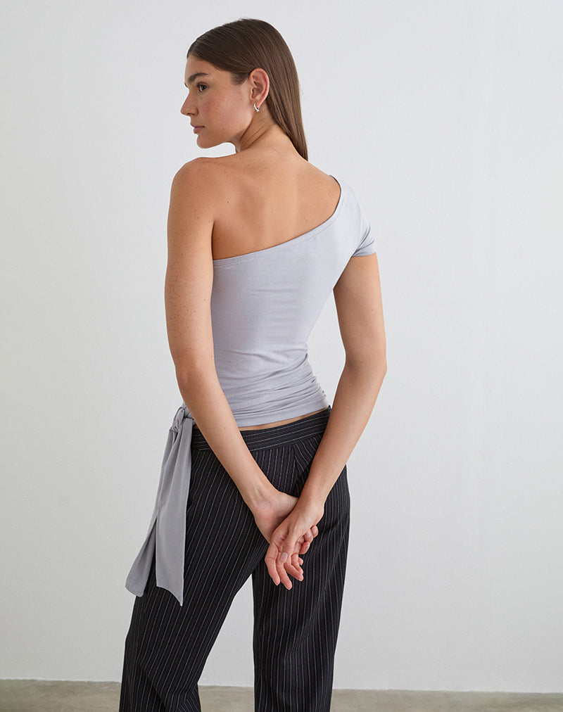 Women's Rayon Jersey Fashion Bodycon Top with Asymmetric Neckline for Everyday Wear