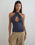 Women's Rayon Jersey Halterneck Bodycon Top for Everyday Wear