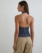 Women's Rayon Jersey Halterneck Bodycon Top for Everyday Wear