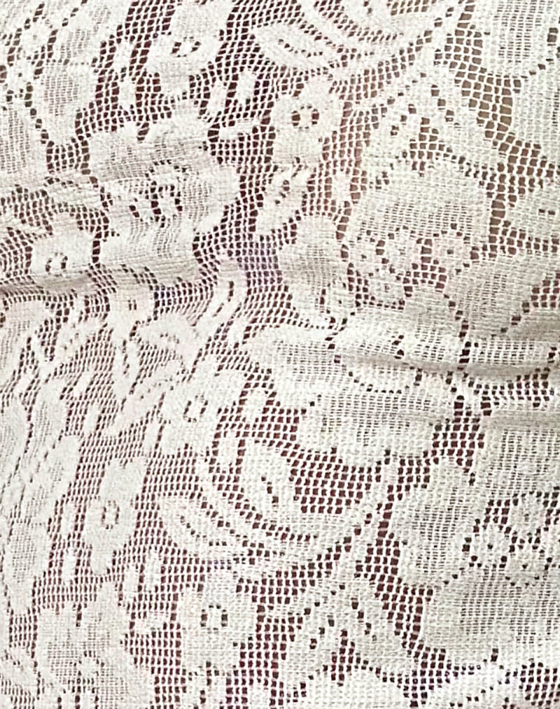 Women's Lace Swing Midi Dress in Ivory for Everyday Wear