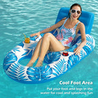 Inflatable Pool Float for Adults with Comfortable Lounge Design | Durable Pool Inflatables for Relaxation by Pool or Lake