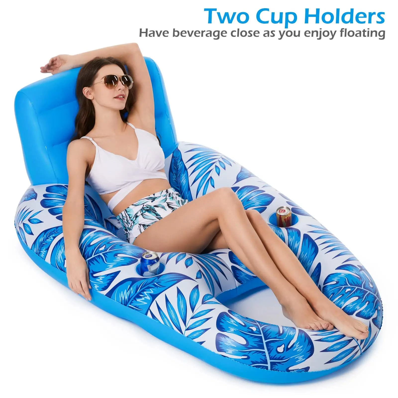 Inflatable Pool Float for Adults with Comfortable Lounge Design | Durable Pool Inflatables for Relaxation by Pool or Lake