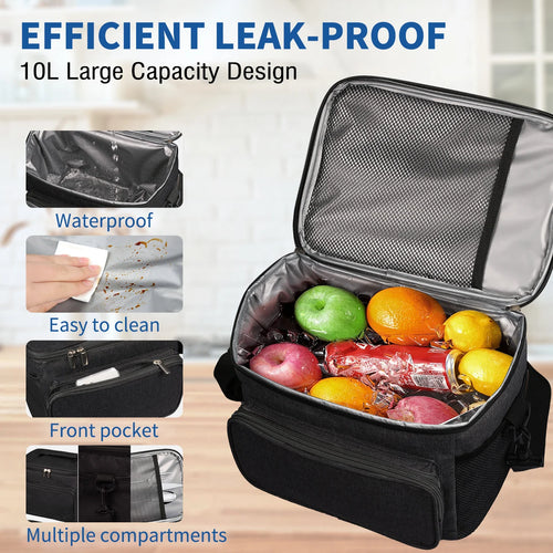Insulated Lunch Bag with Adjustable Shoulder Strap | Spacious Design for All-Day Freshness