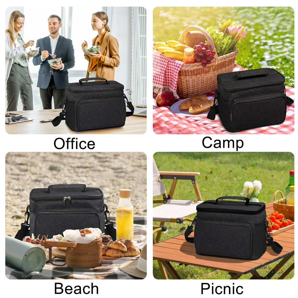 Insulated Lunch Bag with Adjustable Shoulder Strap | Spacious Design for All-Day Freshness