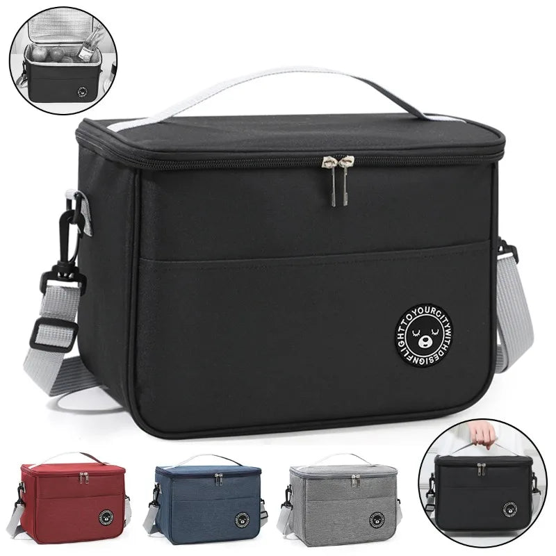 Insulated Lunch Bag with Adjustable Strap & Waterproof Design for Food Preservation