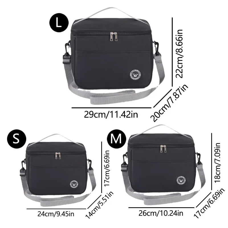 Insulated Lunch Bag with Adjustable Strap & Waterproof Design for Food Preservation
