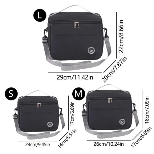 Insulated Lunch Bag with Adjustable Strap & Waterproof Design for Food Preservation