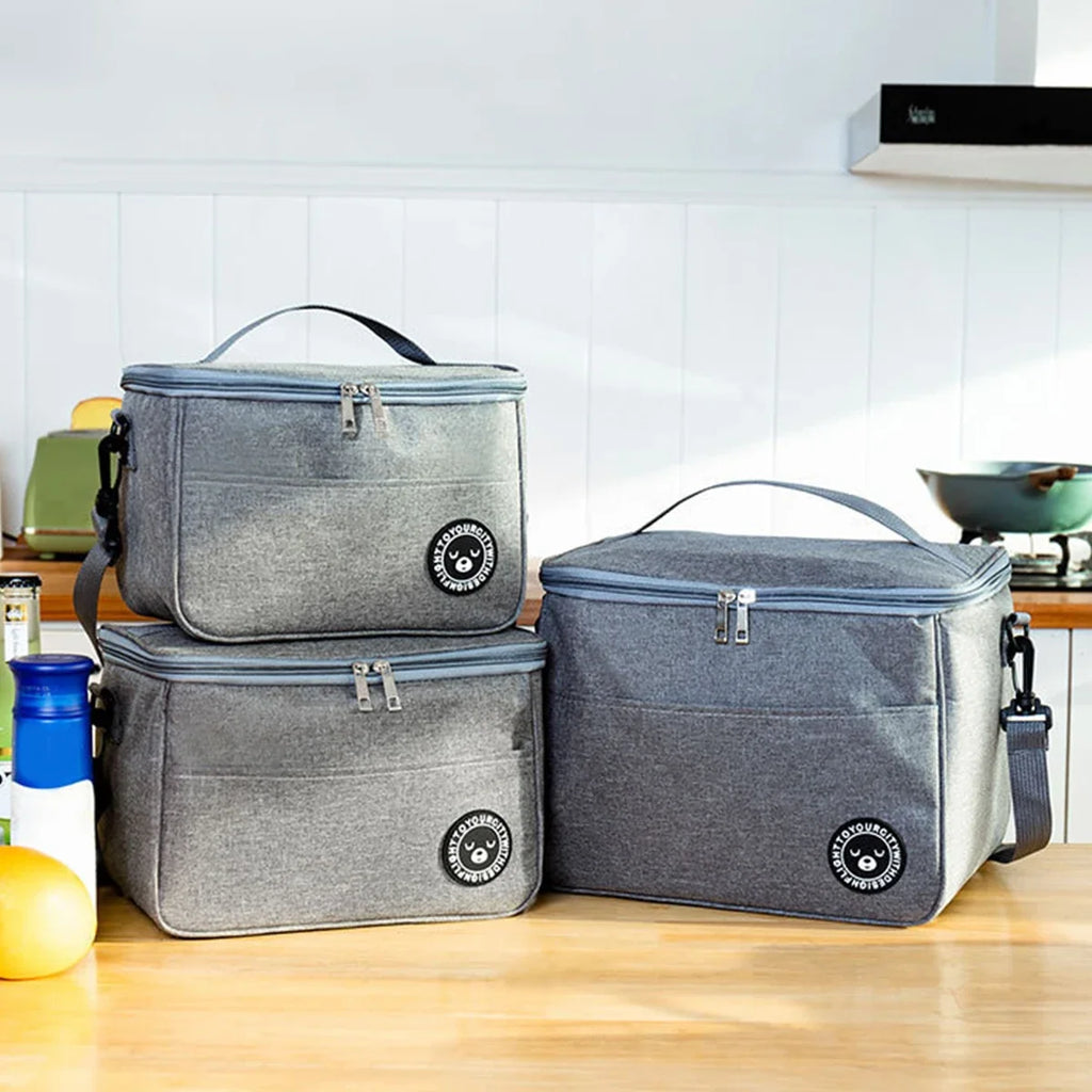 Insulated Lunch Bag with Adjustable Strap & Waterproof Design for Food Preservation