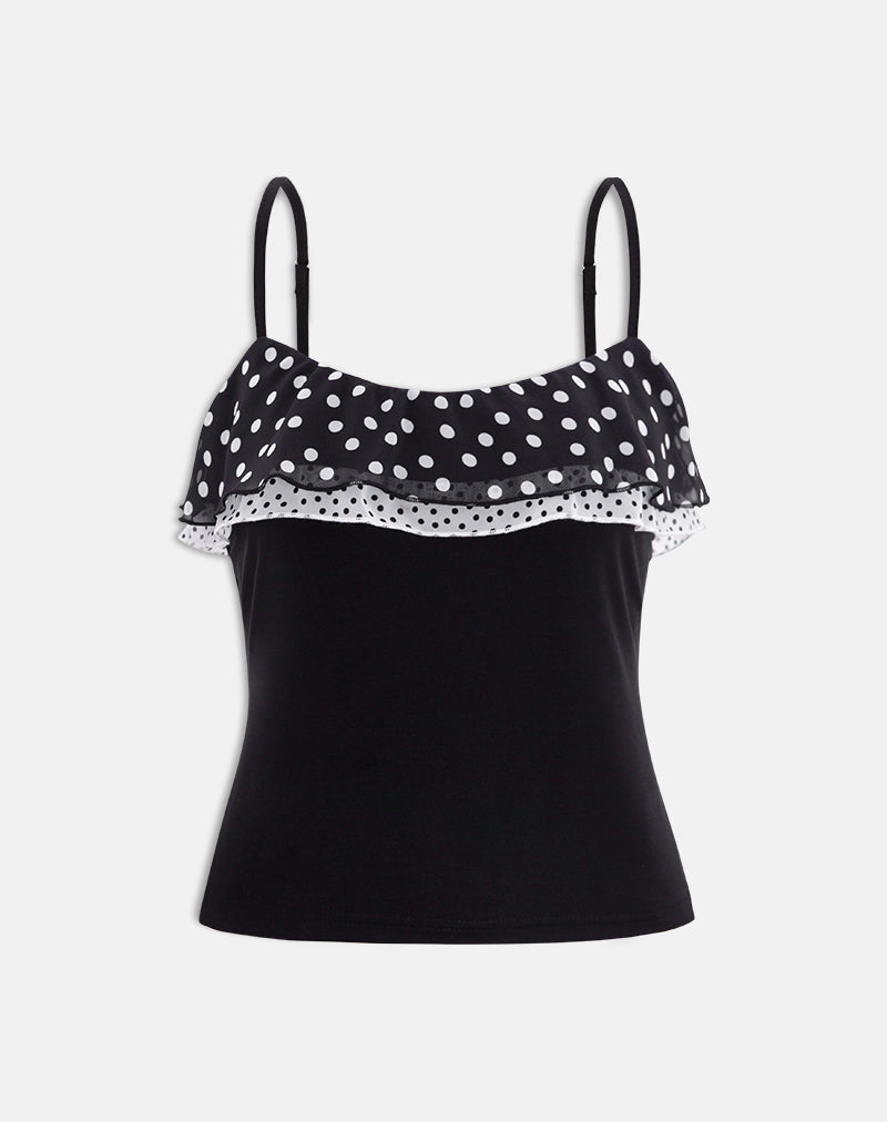 Women's Chiffon Fashion Top in Black for Everyday Wear
