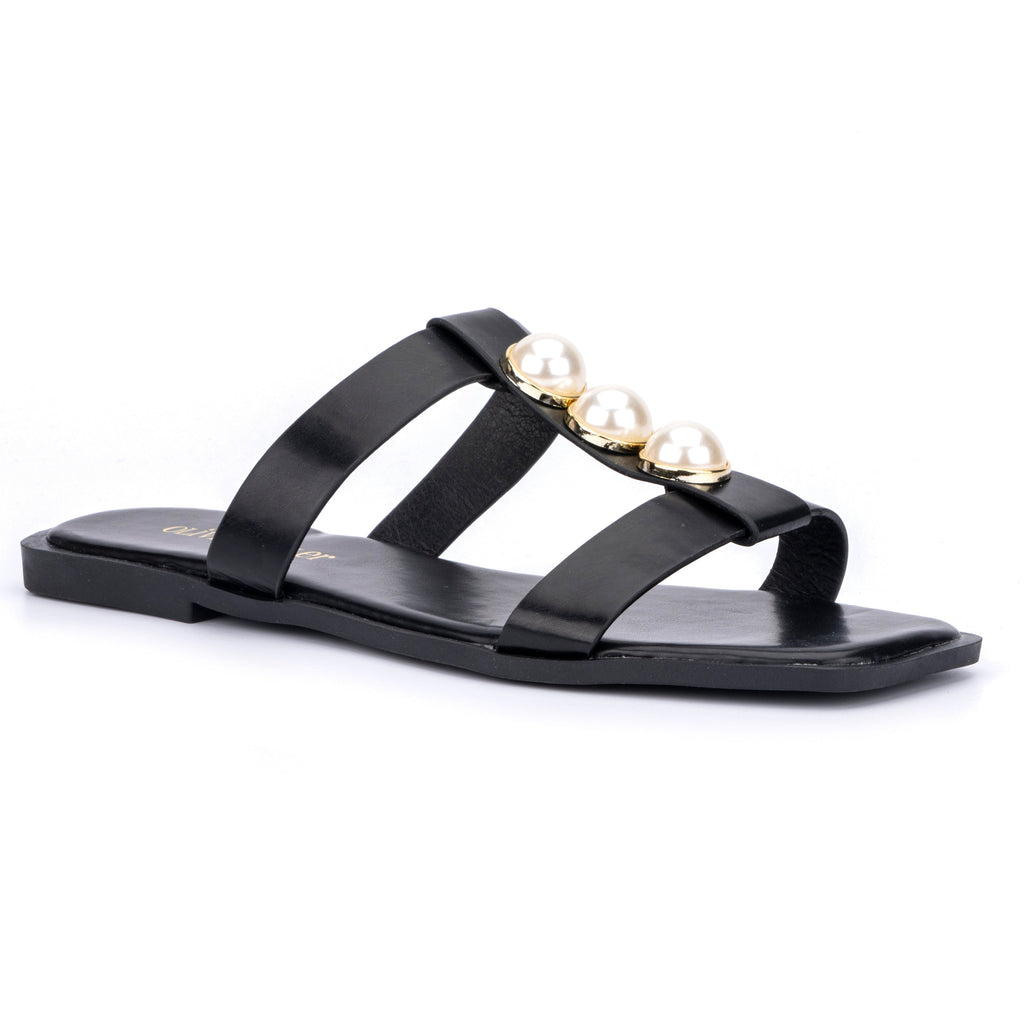 Women's Slip-On Flat Sandals with Cushioned Sole for All-Day Comfort