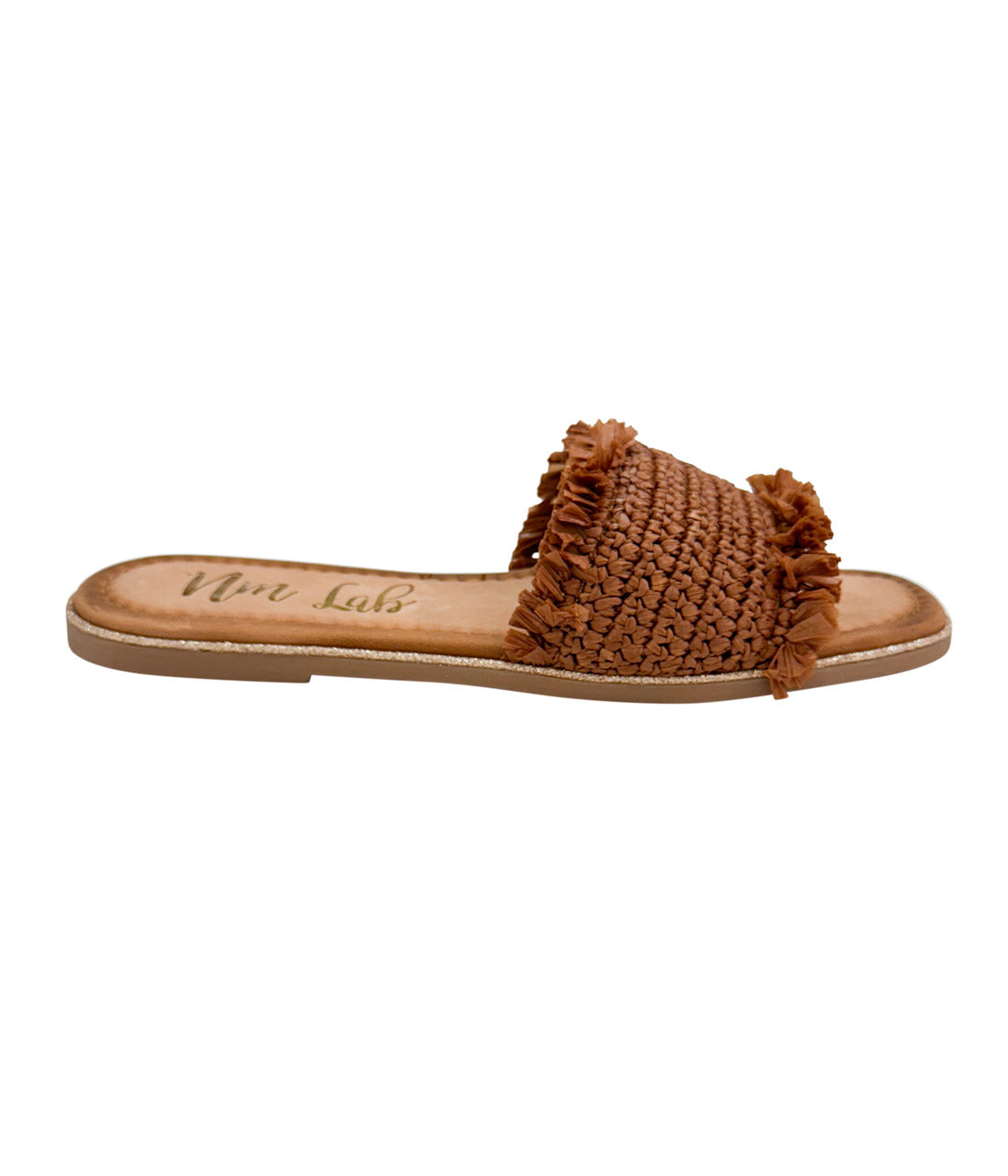Women's Leather Flat Open-Toe Sandals in Tan with Cushioned Sole for All-Day Comfort