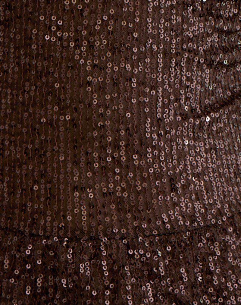Women's Sequin Cami Top in Brown for Everyday Wear