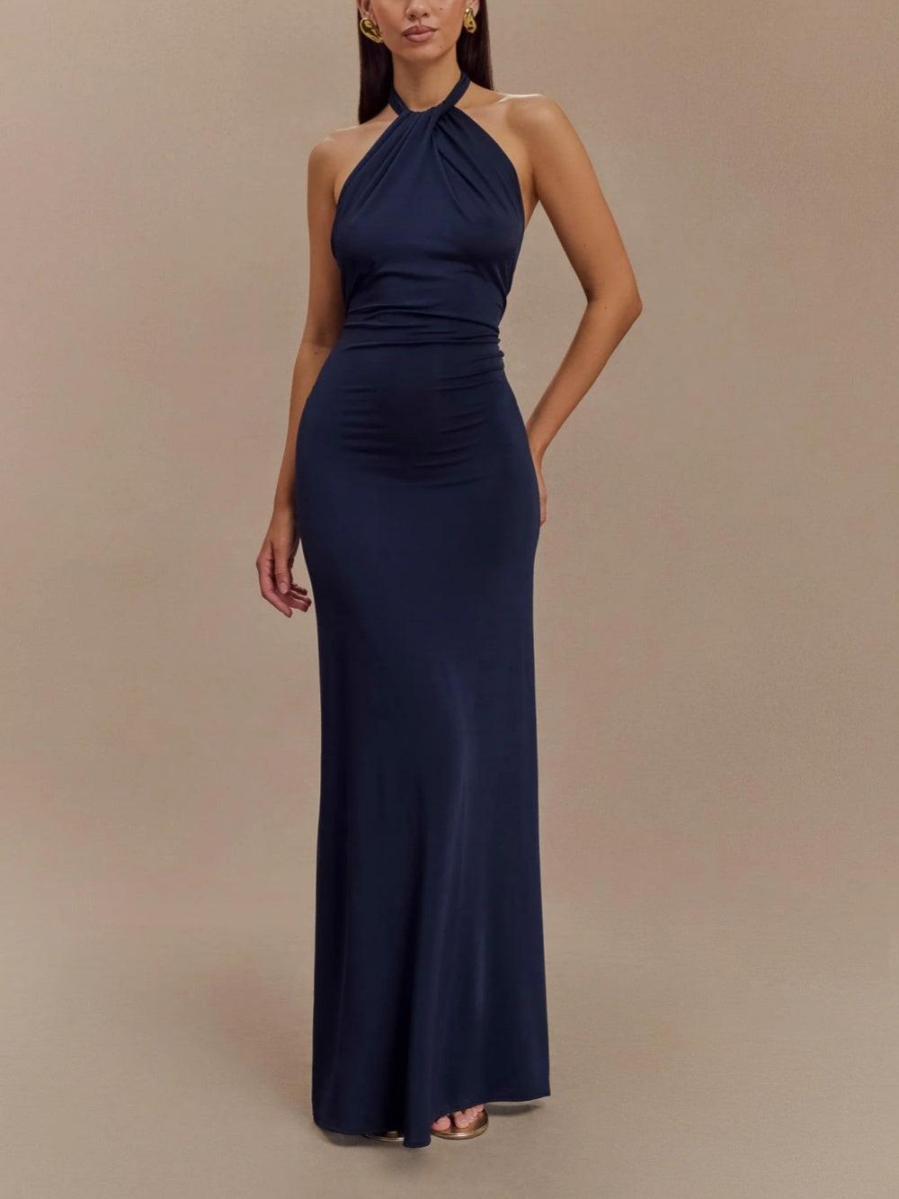 Casual Minimalist Maxi Dress with Sculpted Silhouette