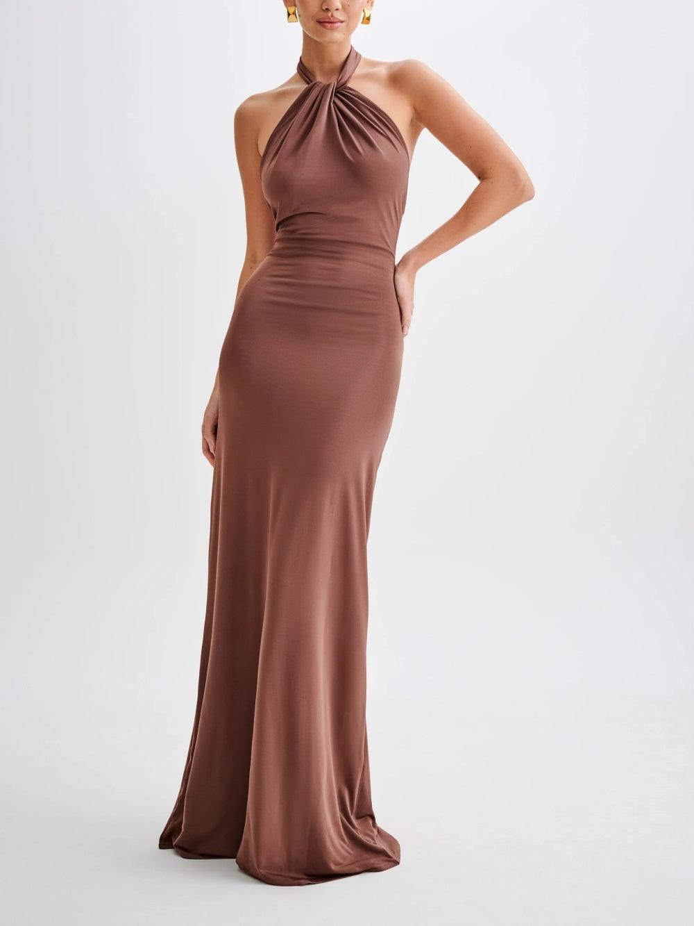 Casual Minimalist Maxi Dress with Sculpted Silhouette