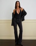 Women's Stretch Lycra Halterneck Top in Black for Everyday Wear