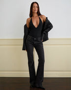 Women's Stretch Lycra Halterneck Top in Black for Everyday Wear