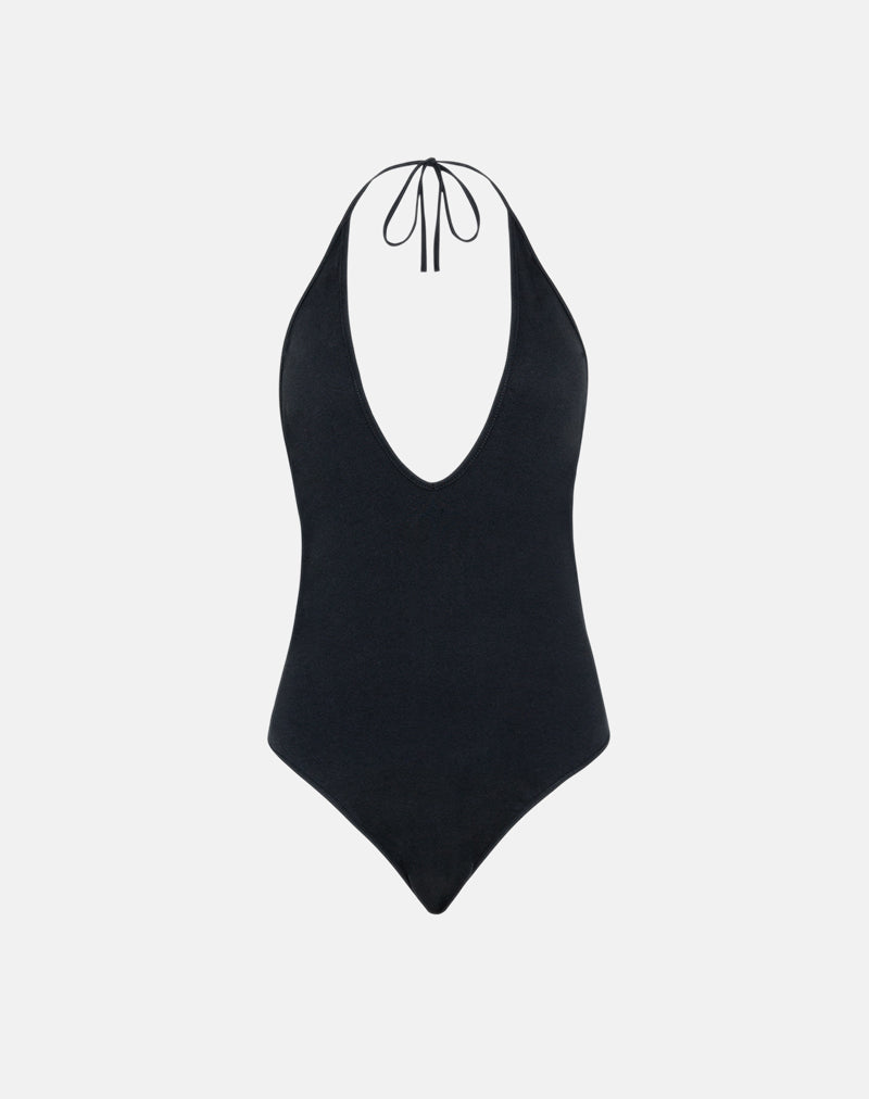 Women's Stretch Lycra Halterneck Top in Black for Everyday Wear