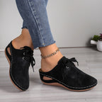 Women's Lace Wedge Heel Sandals with Cushioned Sole for All-Day Comfort