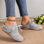 Women's Lace Wedge Heel Sandals with Cushioned Sole for All-Day Comfort