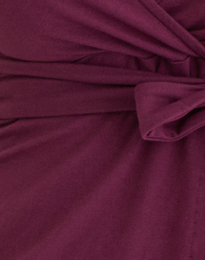 Women's Long Sleeve Top with V-Neckline in Purple for Everyday Wear