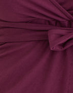 Women's Long Sleeve Top with V-Neckline in Purple for Everyday Wear