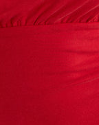 Women's Shift Slim Midi Dress with V-Neckline in Red for Everyday Wear
