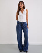 Women's Cotton Corset Top in White for Everyday Wear