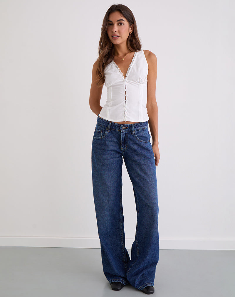 Women's Cotton Corset Top in White for Everyday Wear