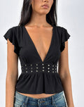 Women's Rayon Jersey Fashion Top in Black for Everyday Wear