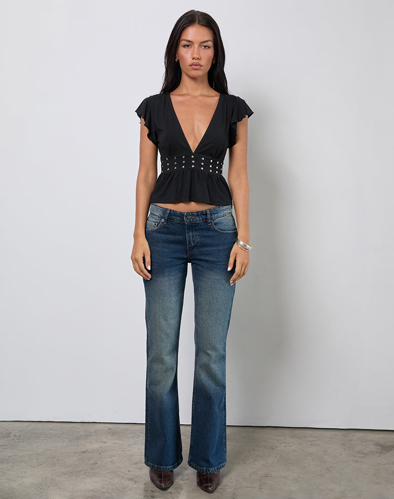 Women's Rayon Jersey Fashion Top in Black for Everyday Wear