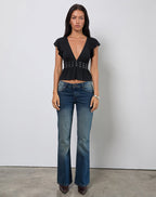 Women's Rayon Jersey Fashion Top in Black for Everyday Wear