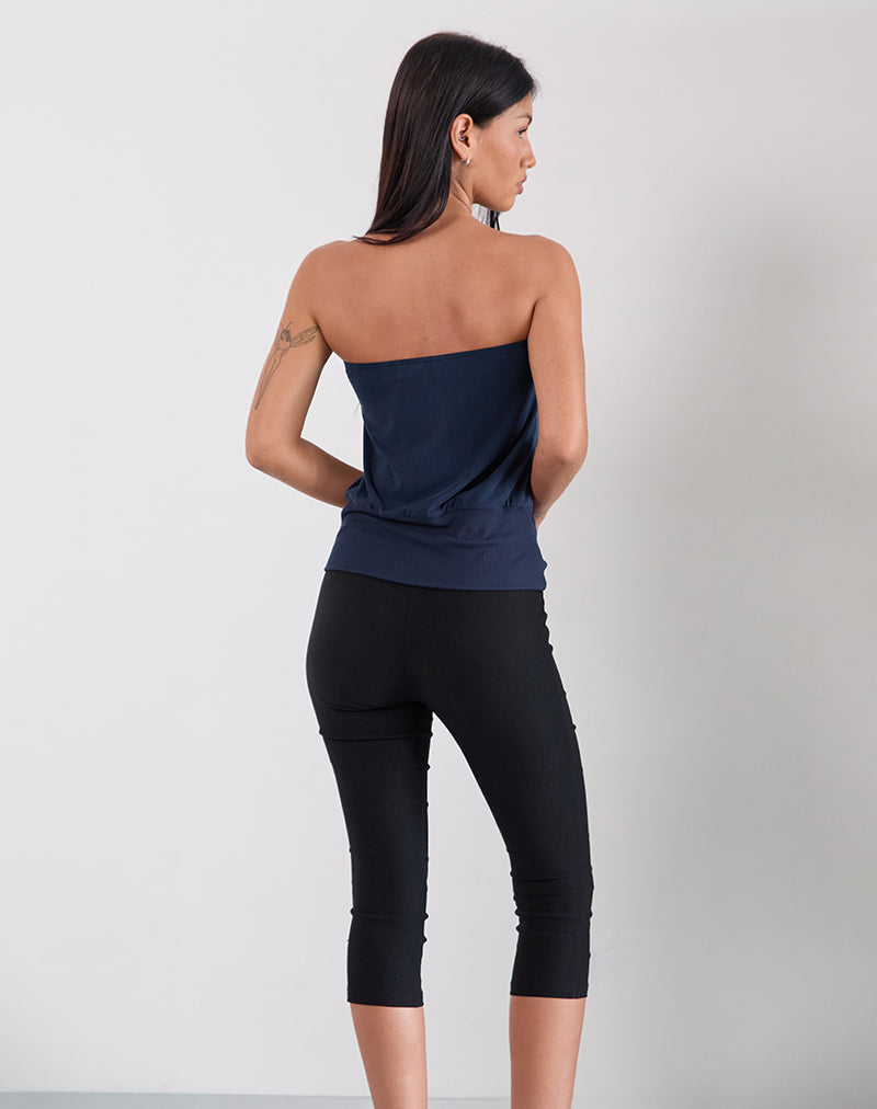 Women's Ribbed Fashion Relaxed Top in Black for Everyday Wear