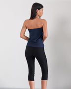 Women's Ribbed Fashion Relaxed Top in Black for Everyday Wear